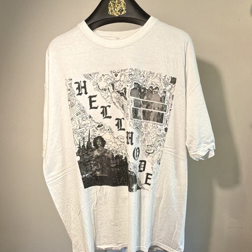 Hellmode Jeff Rosenstock Band Men’s White Double-Sided Gothic T-Shirt 3XL